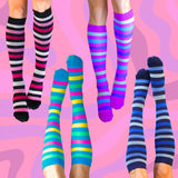 4 Pack Stripes Classic Compression Socks