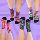 Ankle Compression Socks 4 Pack Foral Bamboo