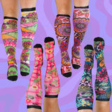 4 Pack Floral Compression Socks Bamboo