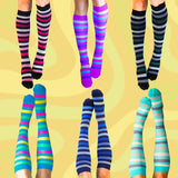 6 Pack Classic Stripes Compression Socks