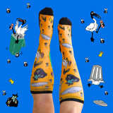 Non-Binding Bamboo Diabetic Friendly Bin Chickens Orange Socks