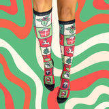 Bamboo Christmas Baubles Compression Socks