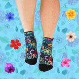 Ankle Compression Socks Floral Garden Bamboo