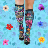 4 Pack Floral Compression Socks Bamboo