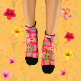 Ankle Compression Socks Floral Patches Bamboo