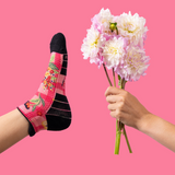 Ankle Compression Socks Floral Patches Bamboo