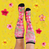 4 Pack Floral Non-Binding Diabetic Friendly Socks