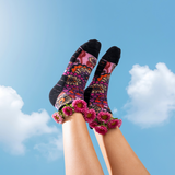 Ankle Compression Socks Funky Floral Bamboo