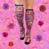 4 Pack Floral Compression Socks Bamboo