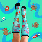 Non-Binding Bamboo Diabetic Friendly Oral Hygiene Beavers Socks