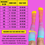 Pink Blue Black Extra Length Compression Socks